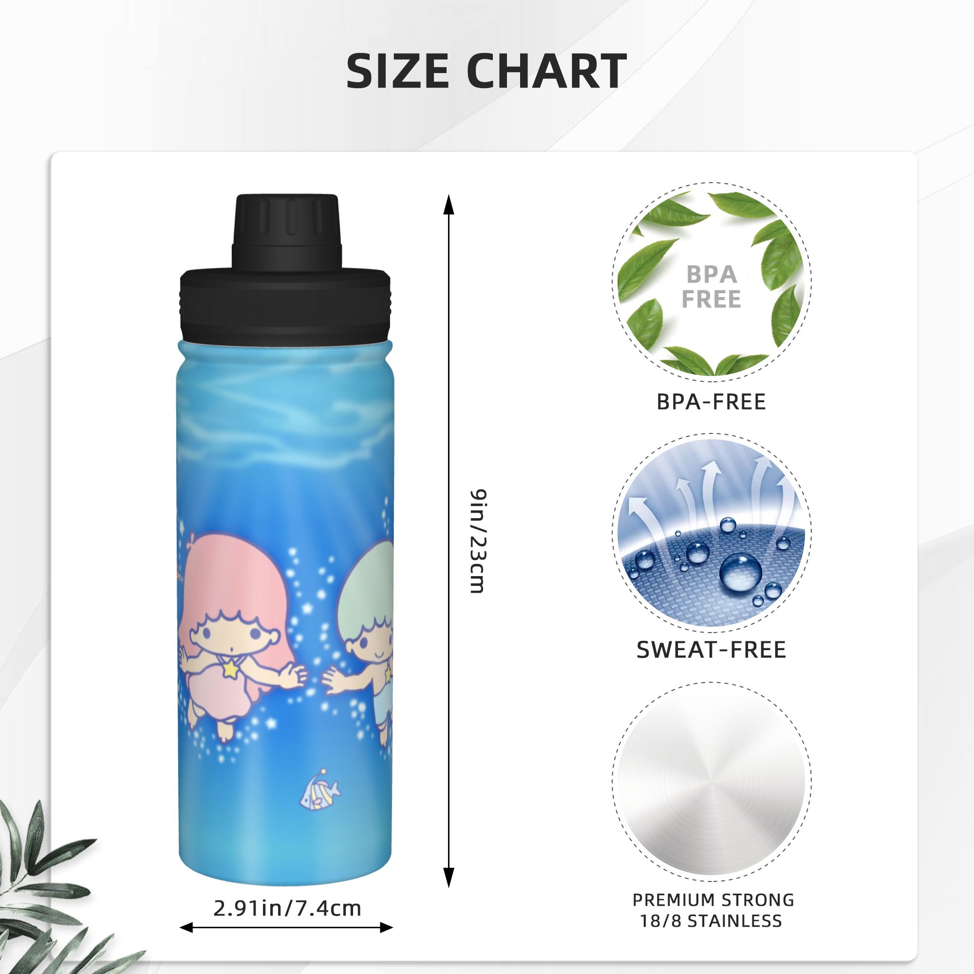 리틀 트윈스 스타즈 만화 애니메이션 디자인 18온스 스 - Sports Water Bottle Insulated 리뷰 및 가격